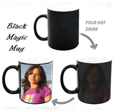 Printed Magic Mug, Color : Black