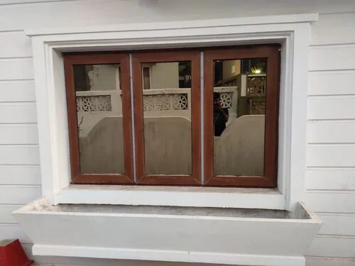 Upvc Teak Wood Window, Color : brown