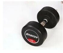 Rubber Bouncer Dumbbells, Color : Black