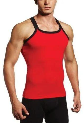 Mens Gym Vest, Color : Red