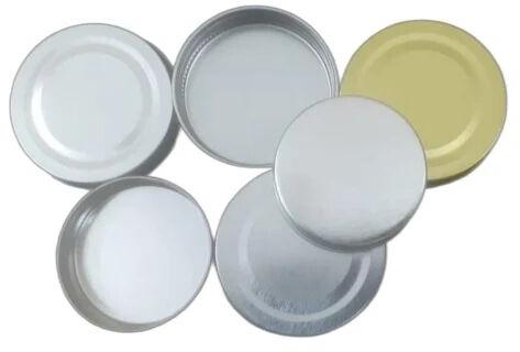 Round Tin Screw Caps, Color : Silver Golden