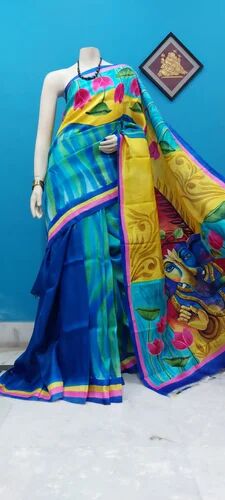 Handpainted silk saree