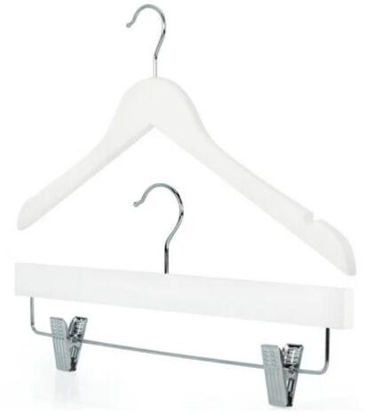 White Wooden Coat Clip Hanger