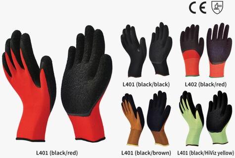 Nylon or Polyestore Gloves with Crinkled Latex Coating (flexee-grip)