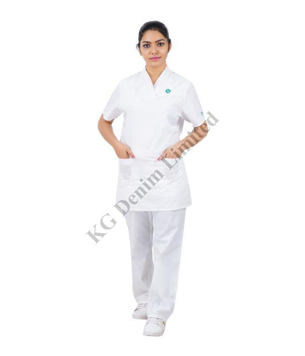 Ladies White Medical Scrub Suit, for Clinical, Hospital, Feature : Comfortable, Easily Washable, Skin Friendly