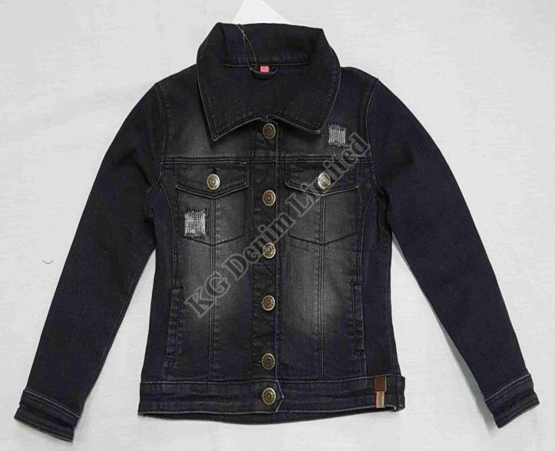 Plain Girls Black Denim Jacket, Feature : Skin-Friendly, Easy Washable, Attractive Designs