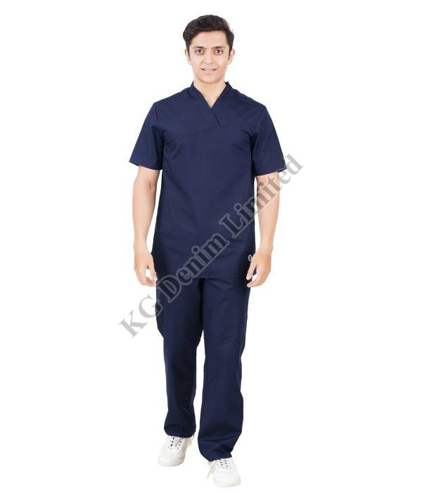 Mens Dark Blue Medical Scrub Suit