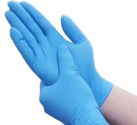 Blue 30-40g Nitrile Hand Gloves, for Examination, Feature : Flexible