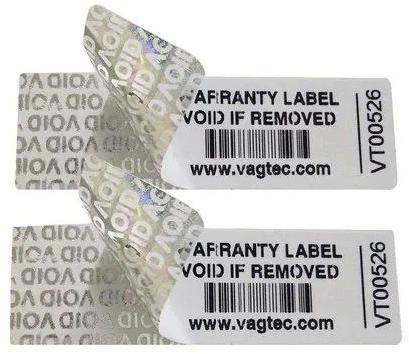 Glossy Lamination PVC Tamper Evident Barcode Label, for Security Product Lables, Specialities : Anti Static