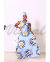 Sleeveless 100% Cotton african dress, Technics : Printed
