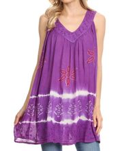 Embroidered Relaxed Fit Sleeveless V-Neck Top, Age Group : Adults