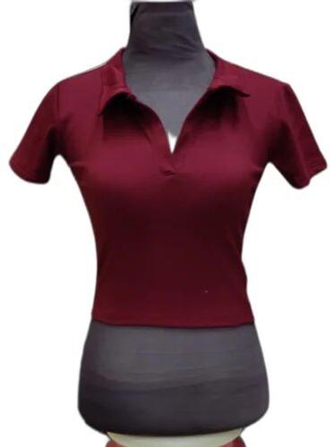 Ladies Cotton Polo Neck T Shirt, Size : Medium