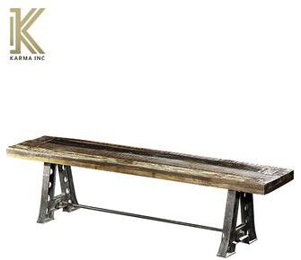 Industrial wooden top dining table, Color : Brown finish