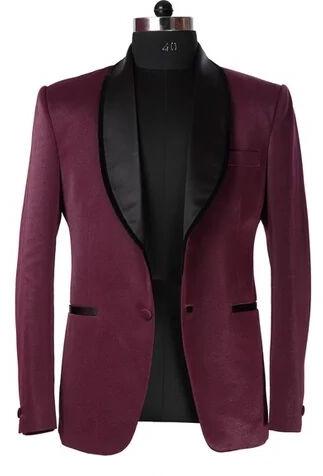 Cotton Blend  tuxedo Suit, Color : Wine Color