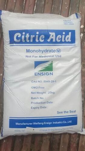Citric Acid, for WATER TREATMENT, FOOD INDUSTRY, Color : WHITE