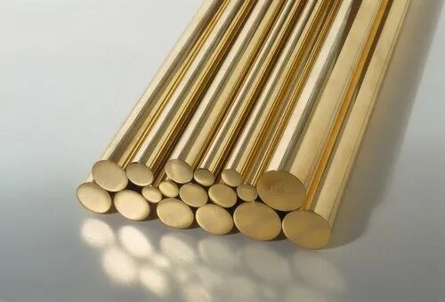Tulsi Metal Cylindrical Lead Bronze Rod, Color : Golden