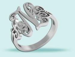 Orosilber Monogram Rings, Occasion : Anniversary, Engagement, Gift, Wedding