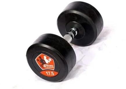 Rubber Hex Dumbbell, Color : Black