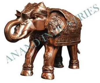 Brass Elephant Statue, for Exterior Decor, Packaging Type : Wooden Box