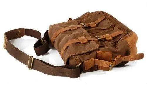 Plain Leather Sling bag, Color : Brown