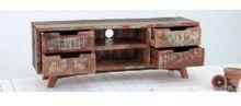  Wooden recycled wood cabinet, Size : 140 x 40 x 65 cm
