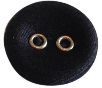 Round Fabric Covered Button, Color : Black