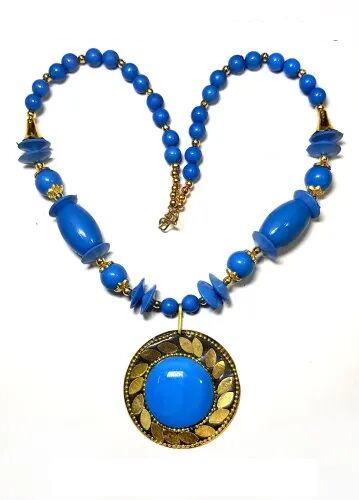 Yuvi Glass Metal Fancy Bead Necklace, Occasion : Custom