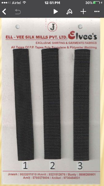 Black polyester webbing