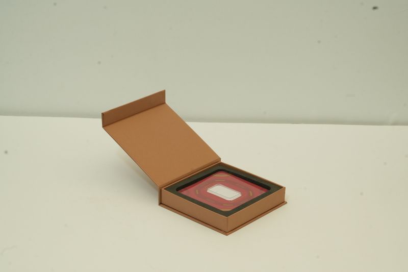 Cardboard Gold Coin Packaging Box, Shape Square, Color Brown at
