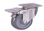 Stainless Steel Castor Grey Rubber Wheel