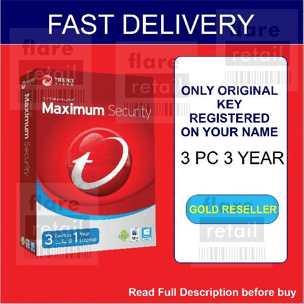 Trend Micro Titanium Maximum Security 2018 3 Year 3Pc