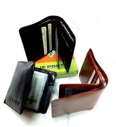 PU Leather Mens Plain Wallet, Color : Black