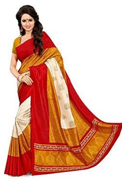 Leeps Prints Red Embroidered SAREE