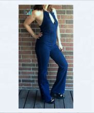 Dark Denim cut out bellbottoms Jumpsuit