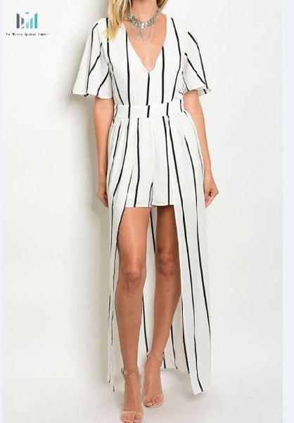 Stripped white and black jumpsuit