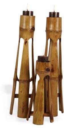 BAMBOO CANDLE STAND