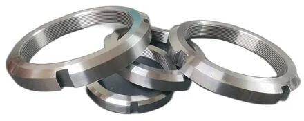 Circle Mid Steel KM Lock Nut, Color : Silver