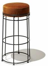 Leather And Iron Stool