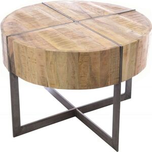 Polished Wood Round Coffee Table, for Home, Pattern : Plain