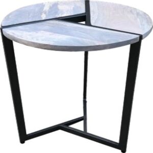 Wood And Iron Coffee Table, Color : White