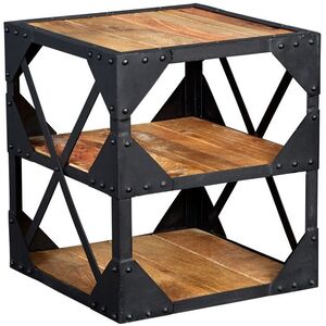 Wood And Iron Side Table, for Hotels, Homes