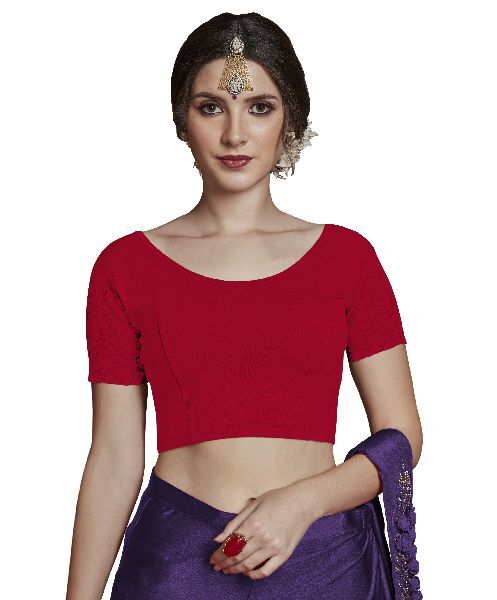 Jelite® Premium Cotton Stretchable Readymade Half-Net Sleeve Saree Blouse  by Jay Enterprise, Made in India