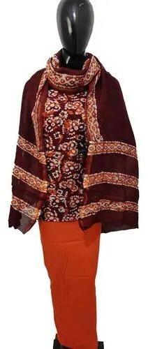 Multicolor Unstitched Chanderi Suits, Occasion : Regular Wear