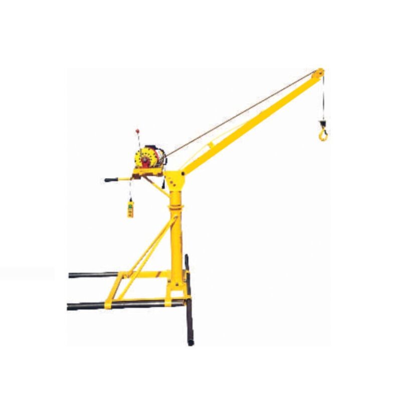 Yellow Mini Crane OD 200, for Construction, Feature : Customized Solutions, Easy To Use, Heavy Weight Lifting