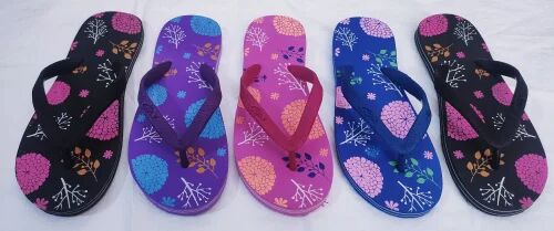 Printed Ladies Rubber Slipper, Size : 36 to 41