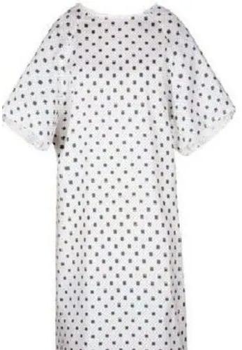 Poly Cotton Polka Dot Patient Gown, Size : M, Xl