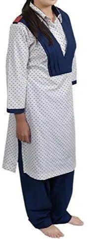 Collar Neck Dotted Cotton Salwar Kameez School Uniform, Sleeves Type : 3/4th Sleeves