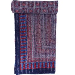 Fine Stitched Kantha Throw Blankets