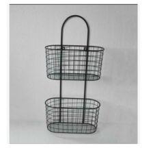 Oval Iron Wall Hanging Basket, Color : Black