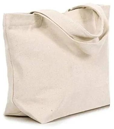Plain Natural Cotton Fiber Bags, Color : White